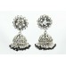 925 sterling silver jhumki earrings with black onyx Beads uncut zircon stone 2'
